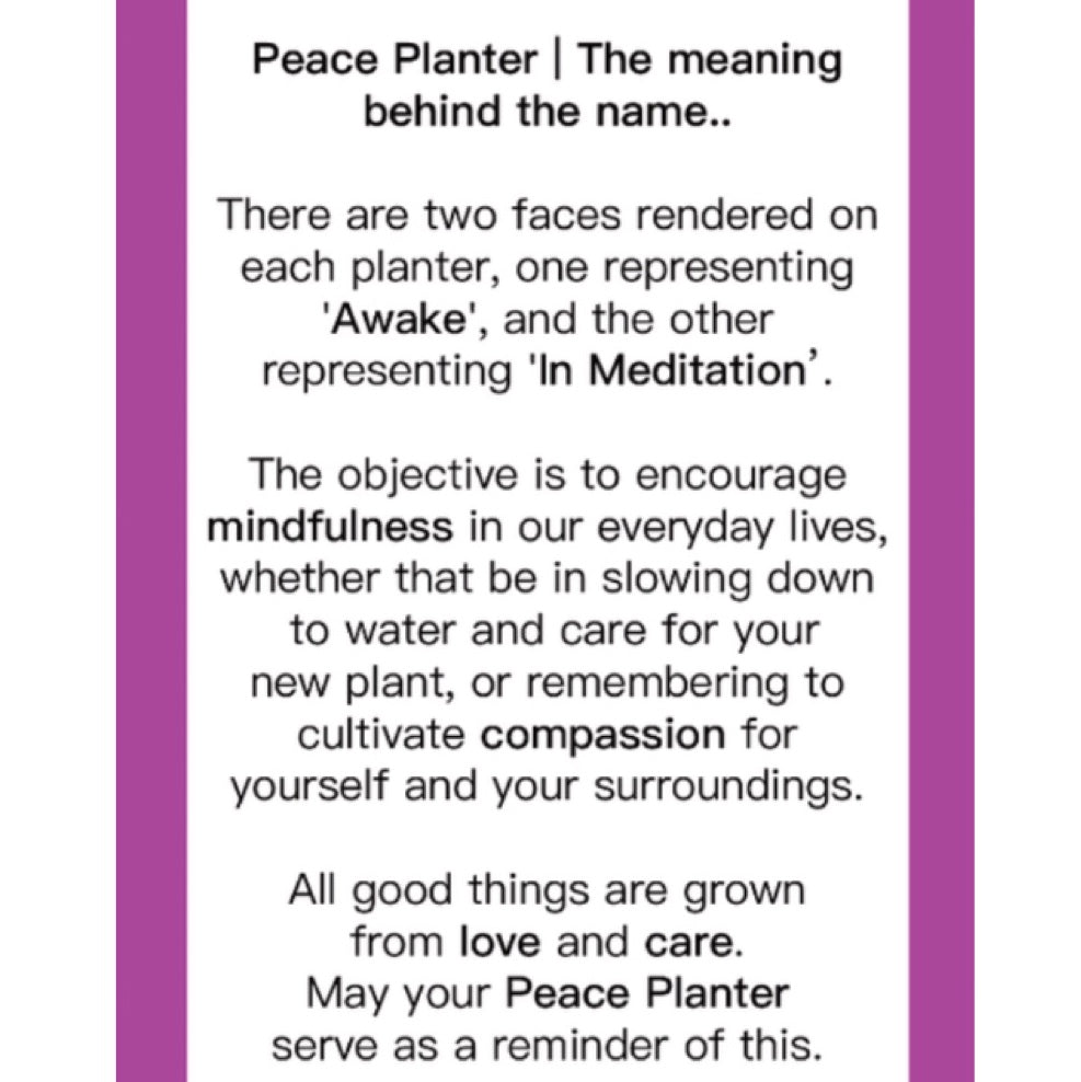 Medium B&W Peace Planter (mb48)